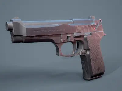 Beretta 9mm Low-poly 3D model