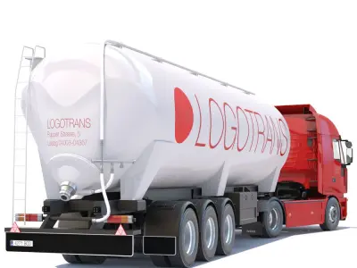 IVECO Hi-Way with Tipping Silo 3D model