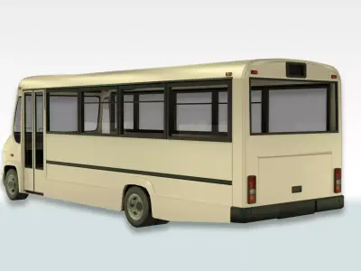 Vario Plaxton Beaver Low Poly Game Ready Model British Minibus Low-poly 3D model