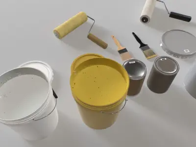 Paint tools Low-poly 3D model