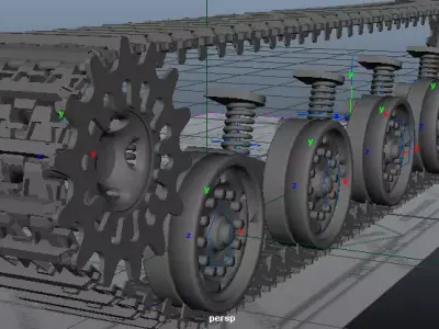 rig Tank Tracks  Suspension 3D model 3D model