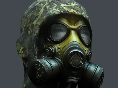 Gas mask helmet 3d model military combat Low-poly  Low-poly 3D model purchase