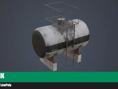 Oil tank Low-poly 3D model buy