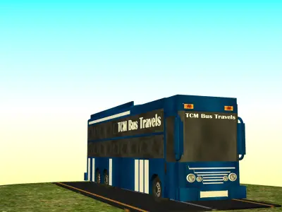 Indian Bus Model Type 1 Low-poly 3D model