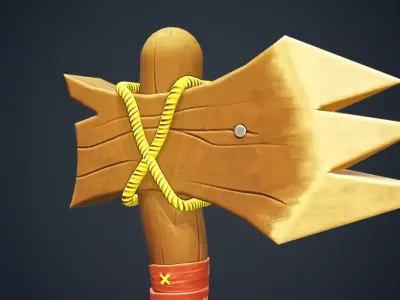 Stylized Wood Axe - Game-Ready Low-Poly 3D Model Low-poly 3D model