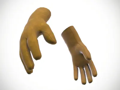 Welding Gloves Low-poly 3D model