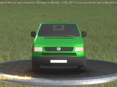 City Car 42 Commercial Transporter Type-C Green  Low-poly 3D model
