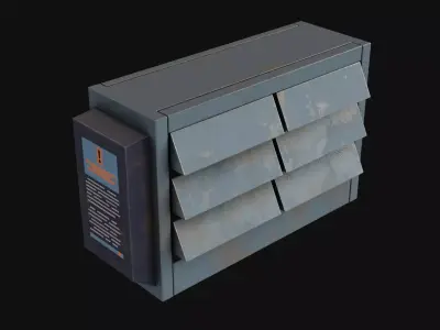 Air Conditioner Unit and Refrigeration Machine Game Ready Low-poly 3D model 7