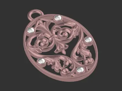 Beautiful Floral Pendant for Womens 3D print model
