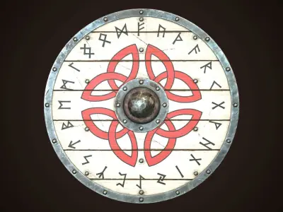 Viking Shield 09 Low-poly 3D model