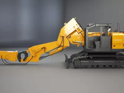 Generic Compact Tunnel Excavator Low-poly 3D model