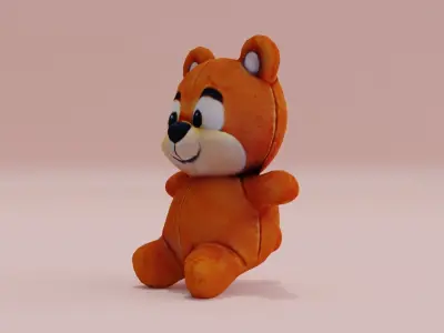 Teddy Bear Plush Toy Low-poly 3D model