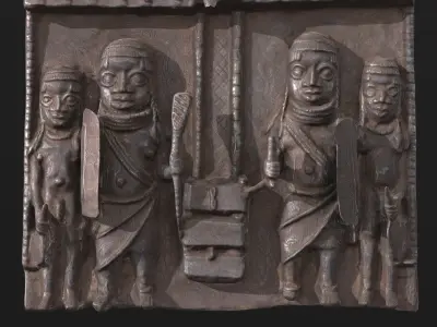 Relief Plaque With Palace Guard Low-poly 3D model