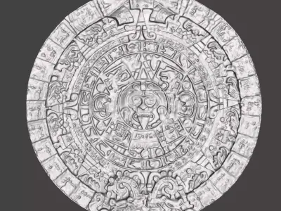 Aztec calendar 3D model