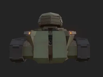 Dual-barrel tank Free 3D model
