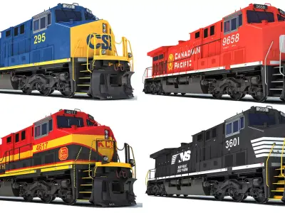 Locomotive 3D Models 3D Model Pack