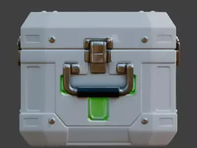 Stylized Sci-Fi Medical Crate 3D Model Low-poly 3D model