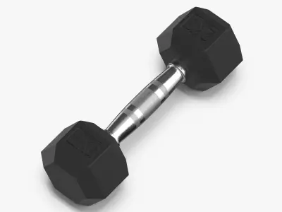 Rubber Dumbbell 2kg 3D model