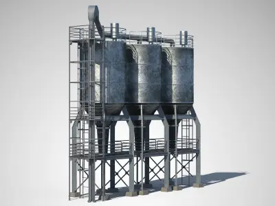 Factory Unit 01 PBR Low-poly 3D model