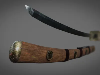 Samurai Raven Katana Low-poly 3D model