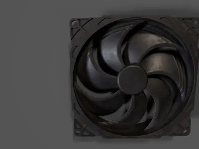 Cooler cpu cooling fan Low-poly 3D model