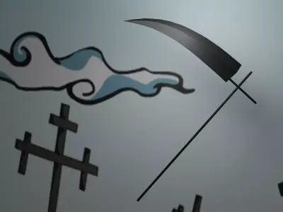 Scythe Shinigami Low-poly 3D model
