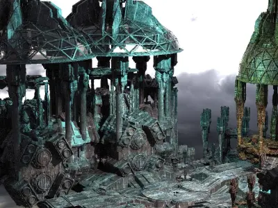 Occult Elven Sci fi Towers   3D model
