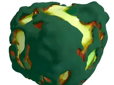 Glowing Organic SciFi Core Low-poly 3D model