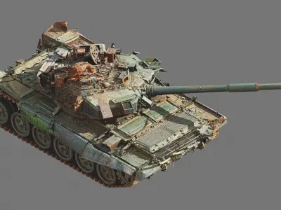 T90A destroyed 3D model