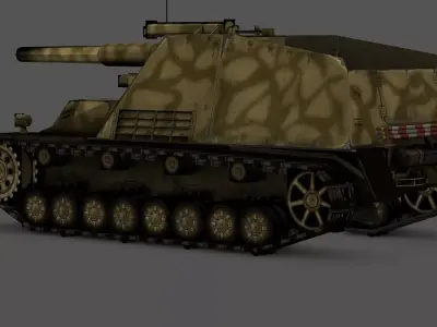  Hummel Self-Propelled Gun 3D Model Low-poly 3D model