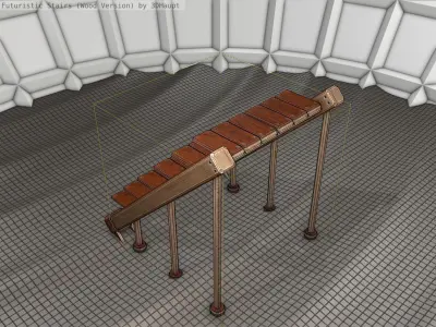 Wood Stairs - Construction Element 16 Low-poly 3D model