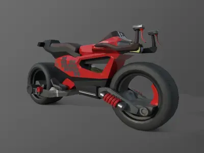 Cyberpank Moto GameReady Low-poly 3D model