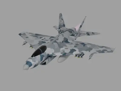 Simple Fighter Jet - Low Poly Low-poly 3D model