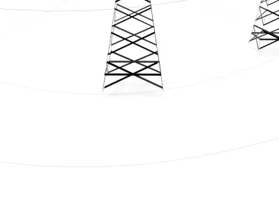 Powerline of Electric Transmission Towers 3D model