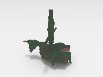 Voxel - Type2 Mossy Damaged Ship - Low-poly 3D Model Low-poly 3D model