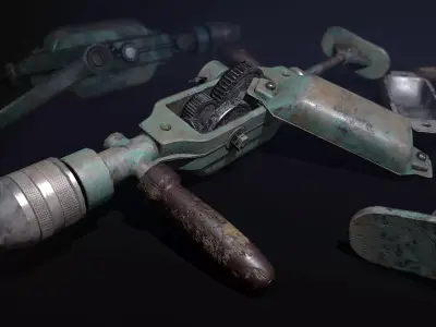 Hand drill Low-poly 3D model shop