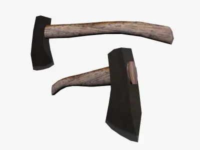 Axes low poly two Low-poly 3D model