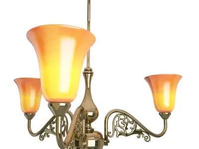 Antique Brass Pendant Light 3D model