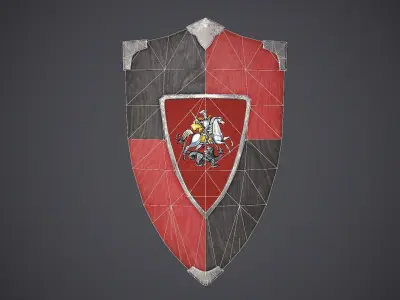Shield Medieval Low-poly 3D model