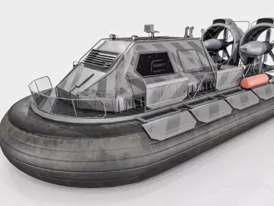 Militery Hovercraft  Low-poly 3D model
