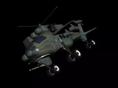Military Helicopter Low-poly 3D model order