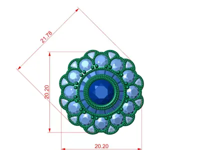 Antique Flower Ring 3D print model