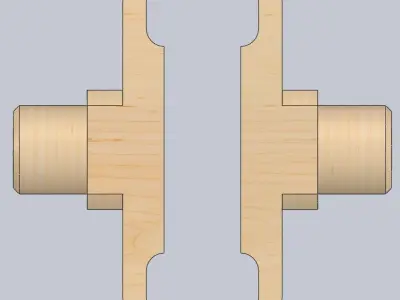 Bifter wooden bracket with two holes 3D model