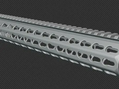 AR-15 KAC URX4 13Inch KeyMod Handguard Low-poly 3D model
