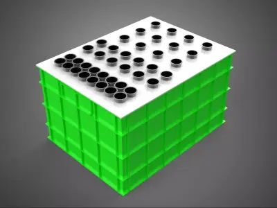 VERTICAL AEROPONIC FARMING PLANT GROWTH CHAMBER BOX HOLES MODULE 3D model
