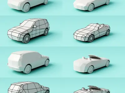 Paper Cars 3D model