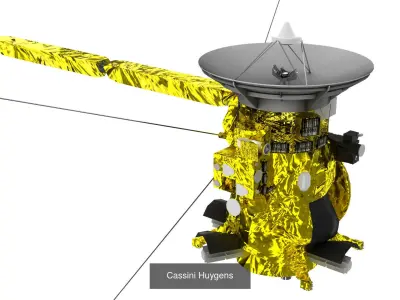 space collection spacecraft with two propellers 