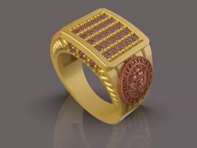 Diamond Navy Ring - 0020 3D print model