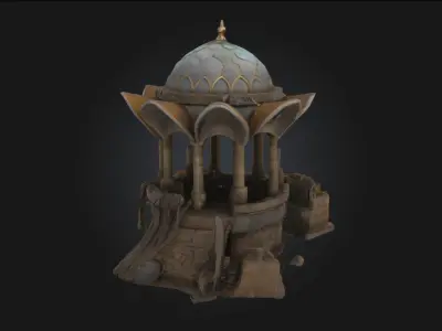 Ancient Gazebo Structure  Elegance Preserved Through Time 3D model