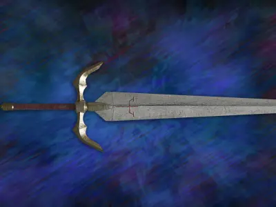 Medieval Sword Claymore Legend Galatea LowP Free 3D model